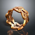 Ornate Gold Fashion Ring With Intricate Filigree And Hollow Design Details