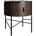 Modern Wooden Furniture With Black Metal Legs And Drawer Handle Design