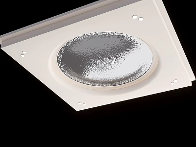 Modern Ceiling Design With White Frame Round Metallic Component And Mounting Holes 3d model