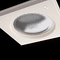 Modern Ceiling Design With White Frame Round Metallic Component And Mounting Holes 3d model