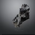 Detailed Ancient Tree Stump with Natural Holes and Textured Grayish Brown Surface