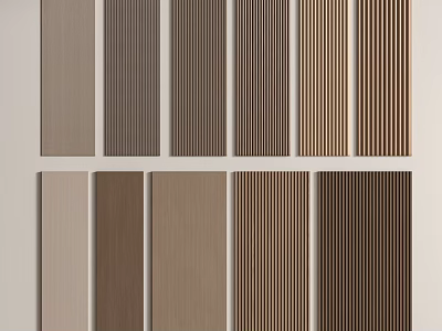 Different Styles Of Wall Paneling With Various Colors Textures And Vertical Stripes 3d model