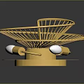 Golden Metal Fan Shaped Decorative Light With Circular Base And Modern Design