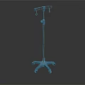 Sturdy Mobile Medical IV Stand Equipment With Adjustable Hooks And Wheels