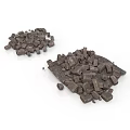 Natural Stone And Wood Chunks In Small Pile For Craft Or Decoration
