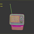 Vintage National Retro Radio With Pink Antenna Gray Body And Knobs
