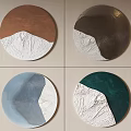 Round Textured Wall Decor With Colorful Patterns For Modern Home Interior 3d model