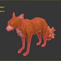 Orange Fox 3D Game Movie Character With Pointed Ears Standing Pose Design