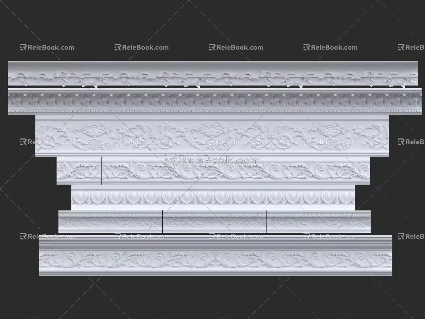 Gypsum Line Corner Waist Line 3d model