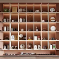 New Chinese Style Display Cabinet Tea Set 3d model