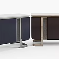 Modern Sideboard Featuring Dark Blue Body Light Marble Top And Metal Legs