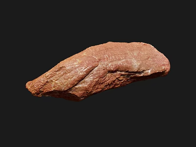Fresh Raw Red Meat Chunk With Natural Juicy Texture And Marbling 3d model