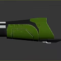 Green And Black Tactical Weapon With Metallic Parts And Structural Design