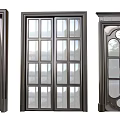 Various Stylish Sliding Doors With Decorative Glass Panels And Metal Frames