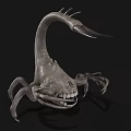 Mythical Monster Creature with Long Neck Multiple Legs and Sharp Teeth 3d model