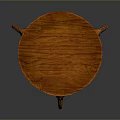 Classic Wooden Stool With Round Seat Design And Curved Legs For Home Decor
