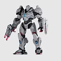 Electric Toy Robot Mecha Action Figures With Silver Gray Red Blue Accents And Weapon Accessories