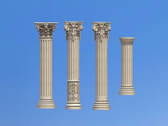 European Roman Column Villa Pillars Outdoor Pillars 3d model