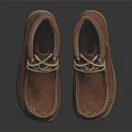 Brown Leather Ankle Boots With Lace Up Design And Light Brown Soles