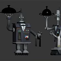 Modern Robot Waiter Robot Assistant Small Robot 3d model