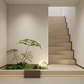 Modern basement staircase wrong step staircase small view interior landscape 3d model