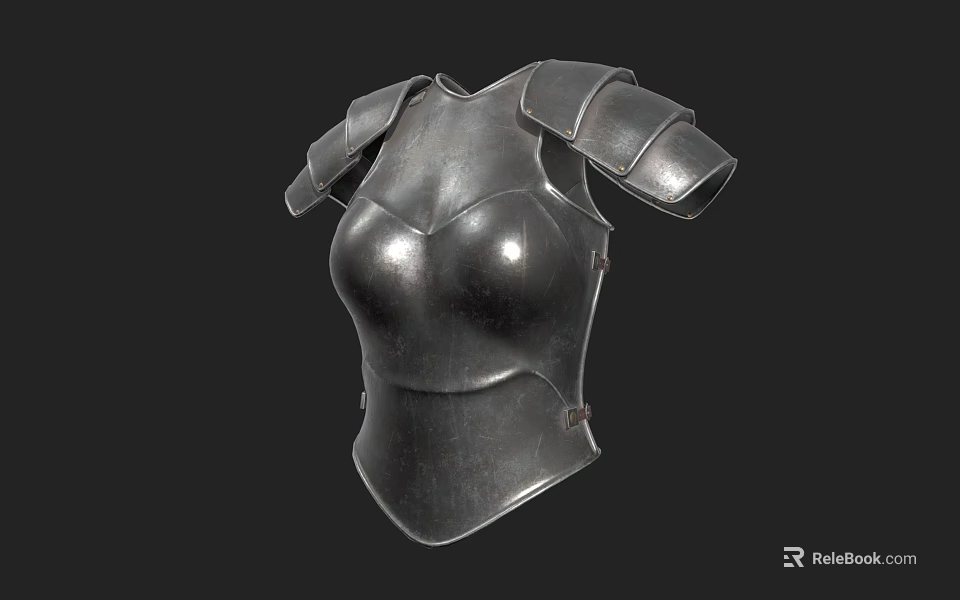 Medieval Metal Weapon Armor Breastplate with Shoulder Guards and Durable Build 3d model 