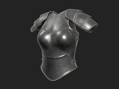 Medieval Metal Weapon Armor Breastplate with Shoulder Guards and Durable Build 3d model
