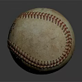 Vintage Worn Baseball Sports Equipment With Red Stitching And Leather Surface