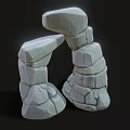 Natural Stone Arch Structure With Irregular Rock Blocks And Textured Surface 3d model