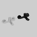 Wall Mounted Chrome Faucet With Modern Design And Dual Handles For Bathroom Use
