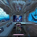 Underwater Theme KTV Lounge with Large Screen Comfortable Sofas and Dolphin Decor 3d model