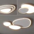 Modern Minimalist Ceiling Light With Multiple Oval Shapes And Soft White Glow 3d model