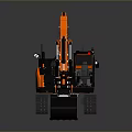 Orange Hyundai Functional Construction Vehicle With Crawler Tracks And Digging Bucket
