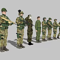 Multiple Military Game And Movie Characters In Various Uniforms And Gear
