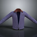 Stylish Purple Jacket With Brown Collar Long Sleeves Front Zipper And Chest Logo