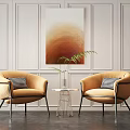 Elegant Yellow Accent Chairs With Plaid Cushions And Metal Side Table In Cozy Living Space