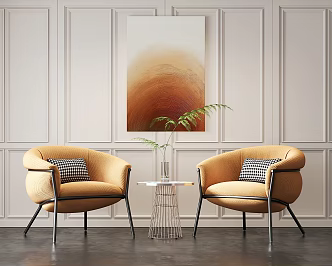 Leisure chair with armrests 3d model