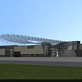 Modern Commercial Complex Architecture With Glass Curtain Walls Lawn And Spacious Square