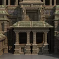 Ancient Architecture Multi Tiered Structure With Intricate Design Traditional Roof And Balconies