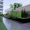 Serene Roof Garden With Wooden Deck Green Plants Trees Umbrella Seating And Water Feature