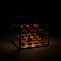 Transparent Display Case Shelf with Multiple Layers of Donuts and Lighting for Pastry Shop