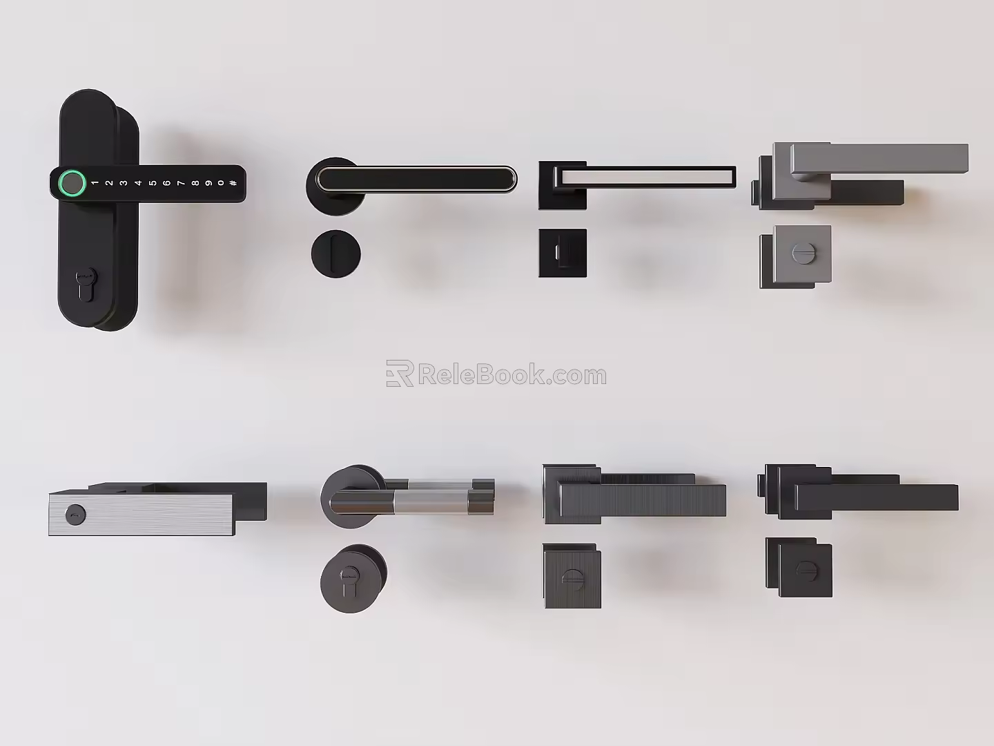 Door lock door handle smart door lock door handle fingerprint lock 3d model