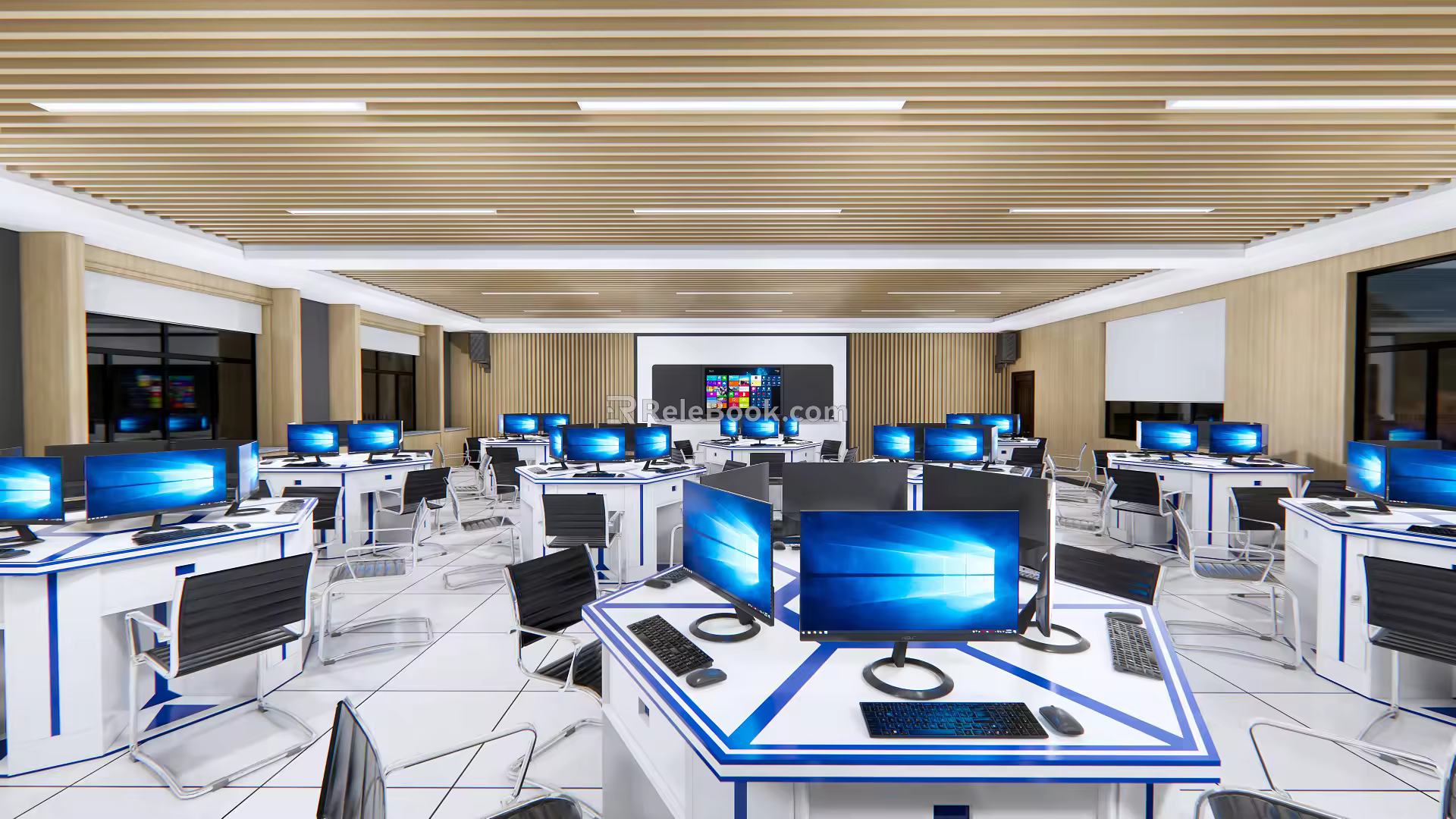 Modern Classroom Computer Classroom Smart Classroom Computer Room 3d model