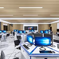 Modern Classroom Computer Classroom Smart Classroom Computer Room 3d model