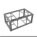 Sturdy Industrial Metal Frame Structure With Rectangular Design And Cross Supports