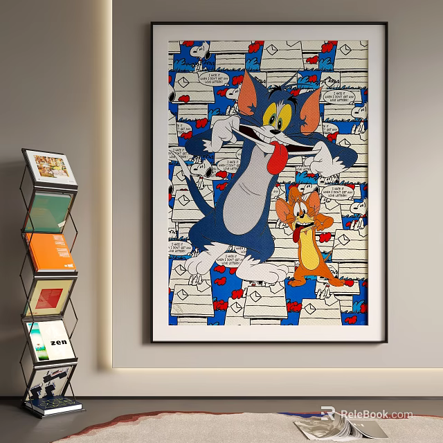 Abstract Art With Tom And Jerry For Interior Decoration 3d model 