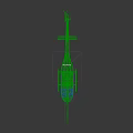 Blue Single Rotor Helicopter With Transparent Cockpit Tail Rotor And Landing Gear Structure