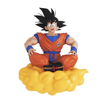 Dragon Ball Goku Hand Ornaments Dragon Ball Sun Wukong Ornaments Sitting Posture Goku Saiyan Children's Toys Decorative Furnishings 3d model