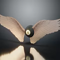 Decorative Wall Decor With 8 Ball And Angelic Wings Art Piece
