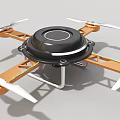 Industrial Drone Equipment With Four Propellers Orange Frame And Black Top